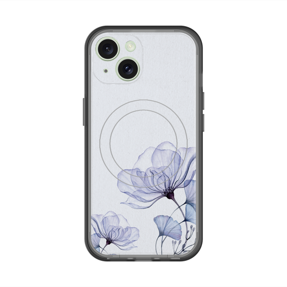 スリムプロテクションプレミアムケース with MagSafe［ Natural Flower - blue ］