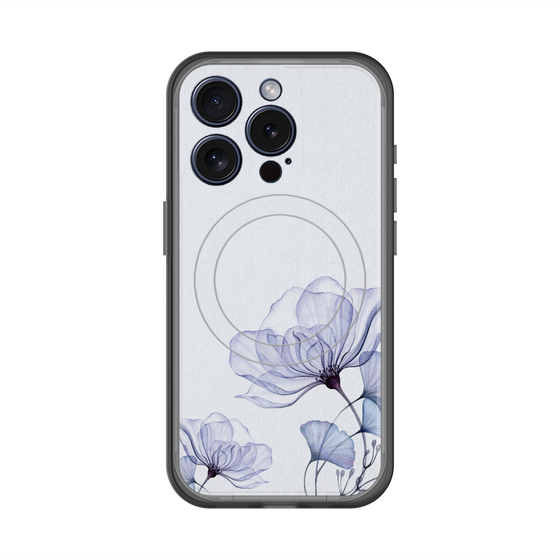 スリムプロテクションプレミアムケース with MagSafe［ Natural Flower - blue ］