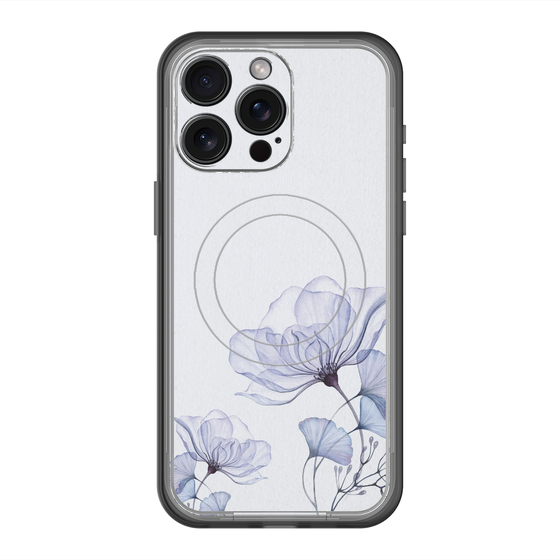 スリムプロテクションプレミアムケース with MagSafe［ Natural Flower - blue ］