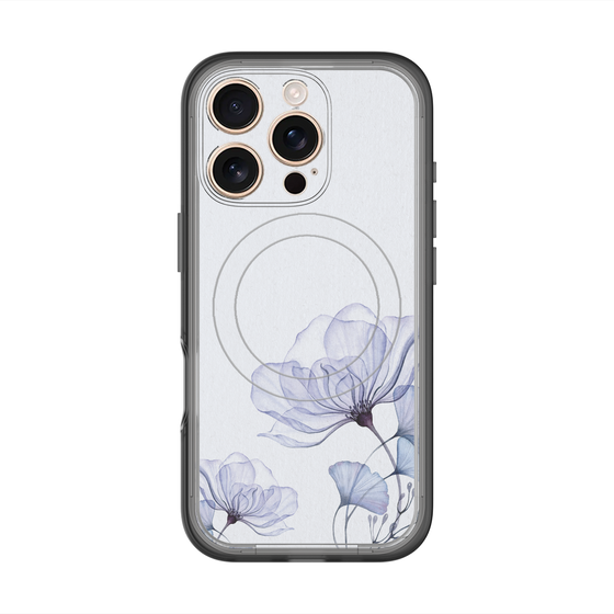 スリムプロテクションプレミアムケース with MagSafe［ Natural Flower - blue ］