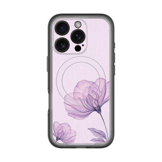 スリムプロテクションプレミアムケース with MagSafe［ Natural Flower - Purple ］
