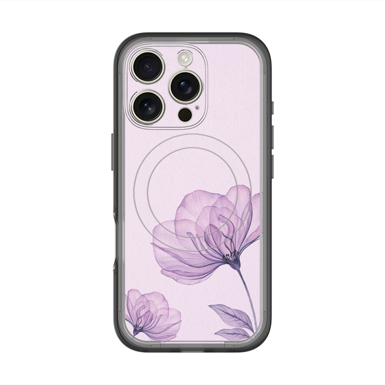 スリムプロテクションプレミアムケース with MagSafe［ Natural Flower - Purple ］