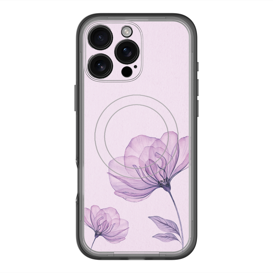 スリムプロテクションプレミアムケース with MagSafe［ Natural Flower - Purple ］