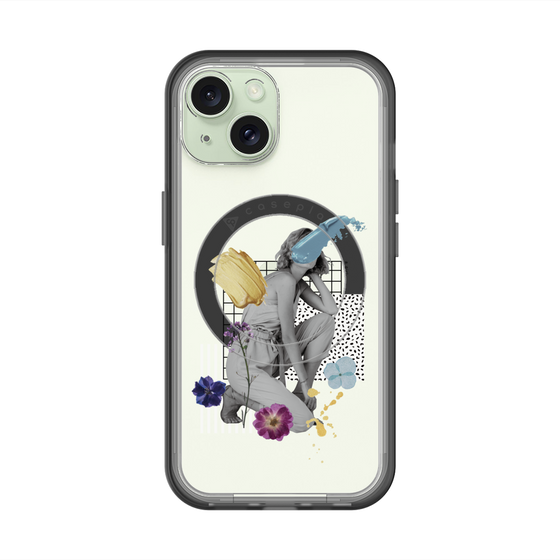 スリムプロテクションプレミアムケース with MagSafe［ Cool and languid Dull blue ］