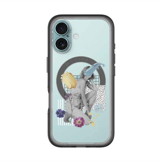 スリムプロテクションプレミアムケース with MagSafe［ Cool and languid Dull blue ］
