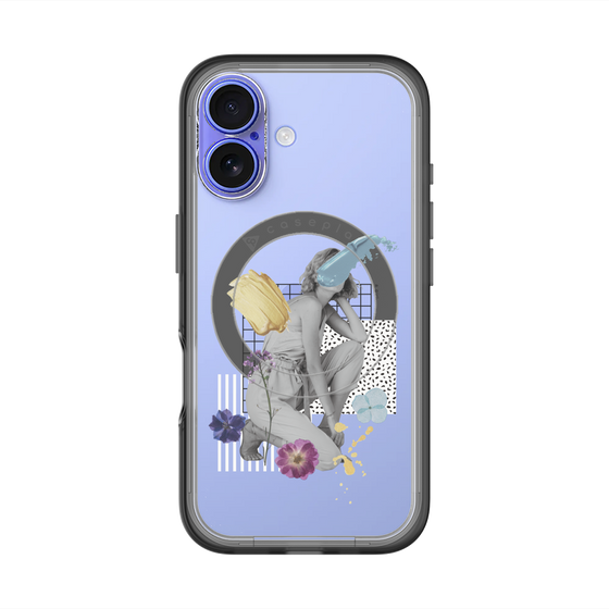 スリムプロテクションプレミアムケース with MagSafe［ Cool and languid Dull blue ］