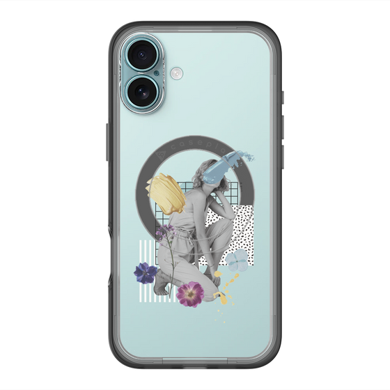 スリムプロテクションプレミアムケース with MagSafe［ Cool and languid Dull blue ］