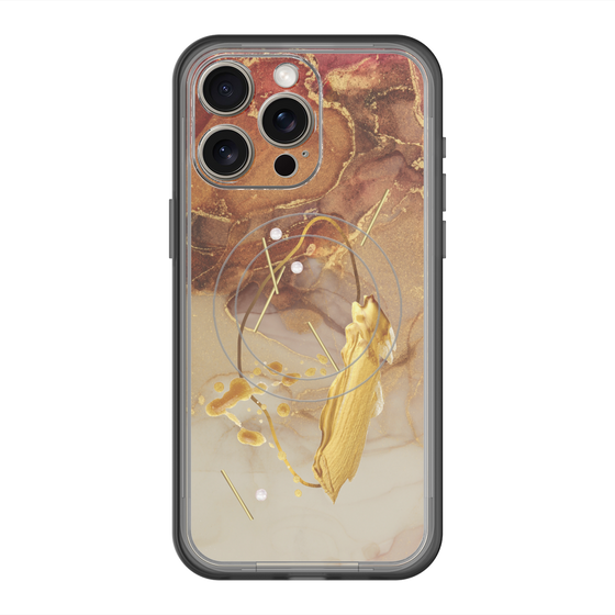 スリムプロテクションプレミアムケース with MagSafe［ Marble Nuance Painting Brown ］