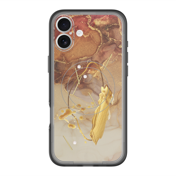 スリムプロテクションプレミアムケース with MagSafe［ Marble Nuance Painting Brown ］