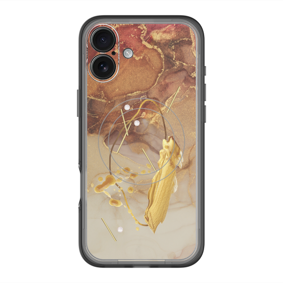 スリムプロテクションプレミアムケース with MagSafe［ Marble Nuance Painting Brown ］