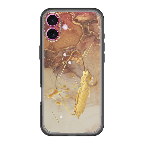 スリムプロテクションプレミアムケース with MagSafe［ Marble Nuance Painting Brown ］
