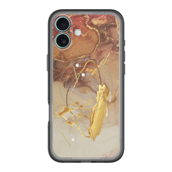 スリムプロテクションプレミアムケース with MagSafe［ Marble Nuance Painting Brown ］