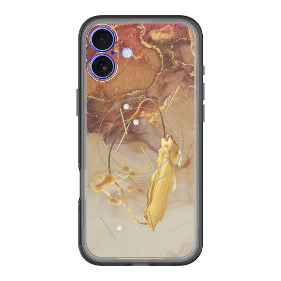 スリムプロテクションプレミアムケース with MagSafe［ Marble Nuance Painting Brown ］