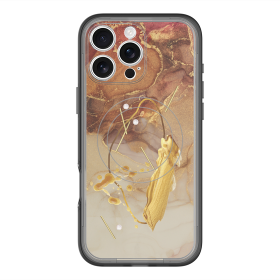 スリムプロテクションプレミアムケース with MagSafe［ Marble Nuance Painting Brown ］