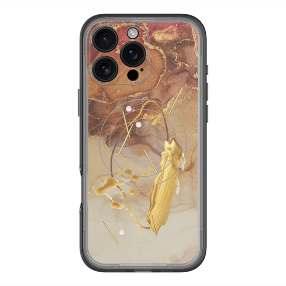 スリムプロテクションプレミアムケース with MagSafe［ Marble Nuance Painting Brown ］