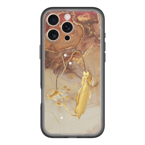 スリムプロテクションプレミアムケース with MagSafe［ Marble Nuance Painting Brown ］