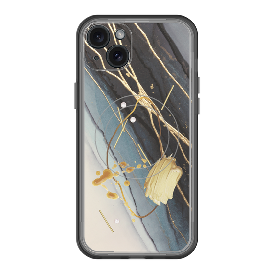 スリムプロテクションプレミアムケース with MagSafe［ Marble Nuance Painting Black ］