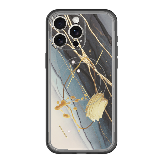 スリムプロテクションプレミアムケース with MagSafe［ Marble Nuance Painting Black ］