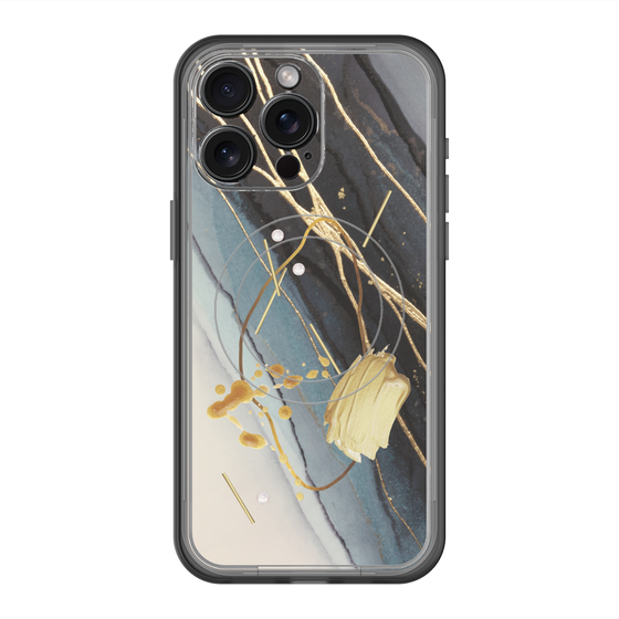 スリムプロテクションプレミアムケース with MagSafe［ Marble Nuance Painting Black ］