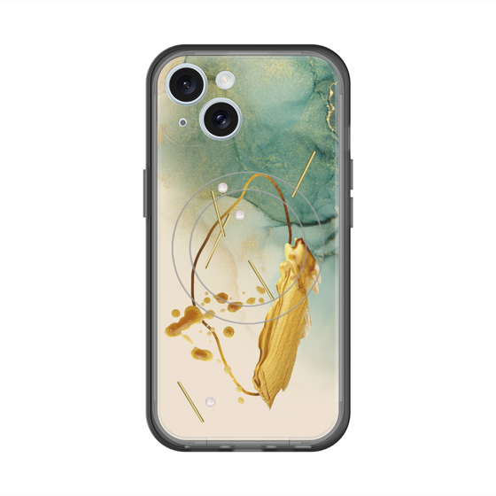 スリムプロテクションプレミアムケース with MagSafe［ Marble Nuance Painting Green ］