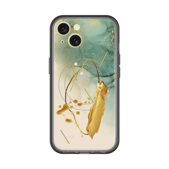 スリムプロテクションプレミアムケース with MagSafe［ Marble Nuance Painting Green ］