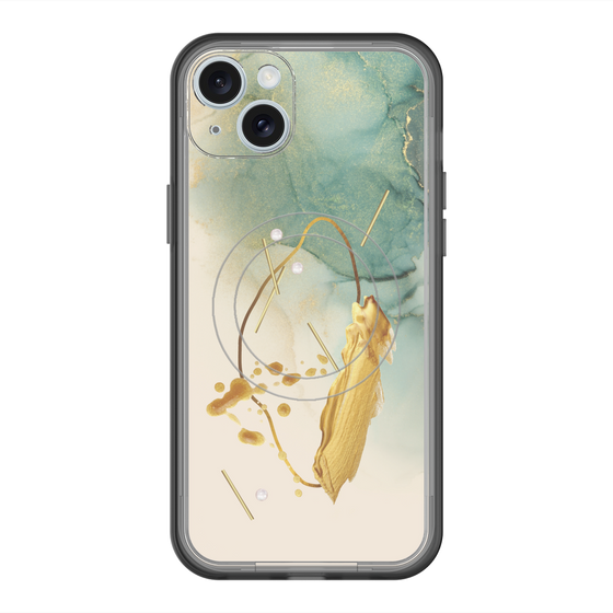 スリムプロテクションプレミアムケース with MagSafe［ Marble Nuance Painting Green ］