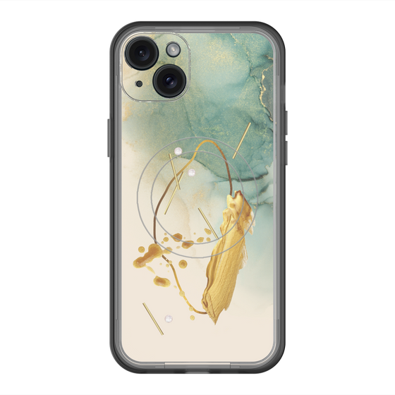 スリムプロテクションプレミアムケース with MagSafe［ Marble Nuance Painting Green ］