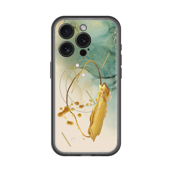 スリムプロテクションプレミアムケース with MagSafe［ Marble Nuance Painting Green ］