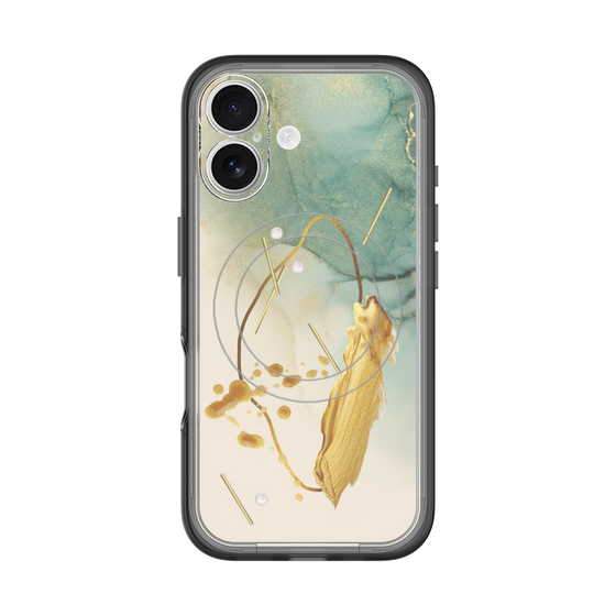 スリムプロテクションプレミアムケース with MagSafe［ Marble Nuance Painting Green ］