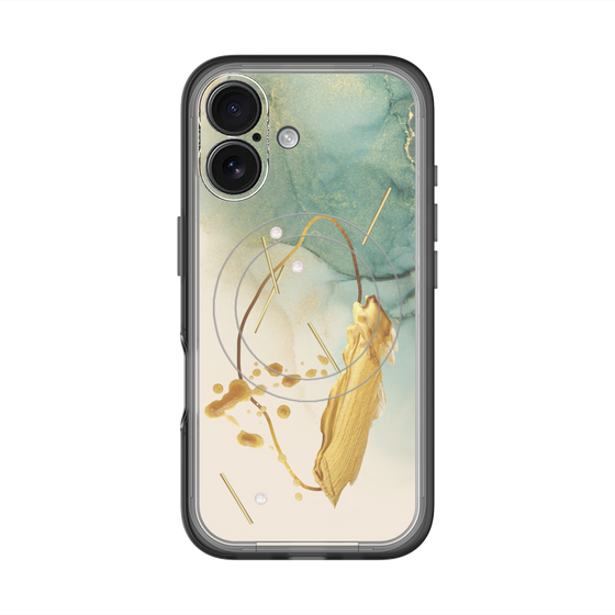 スリムプロテクションプレミアムケース with MagSafe［ Marble Nuance Painting Green ］