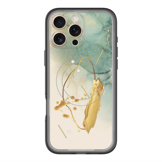 スリムプロテクションプレミアムケース with MagSafe［ Marble Nuance Painting Green ］