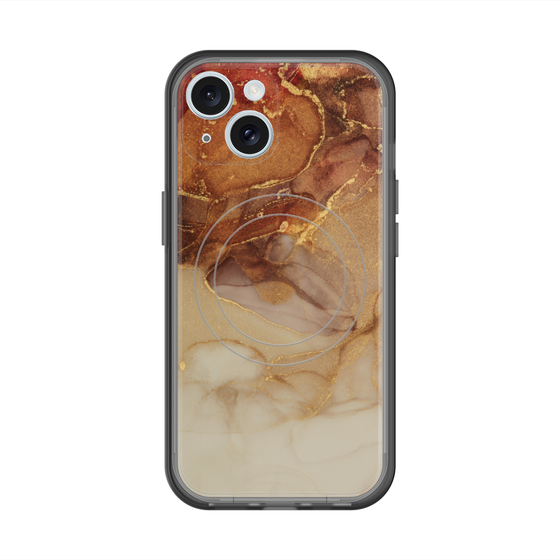 スリムプロテクションプレミアムケース with MagSafe［ Marble Brown ］