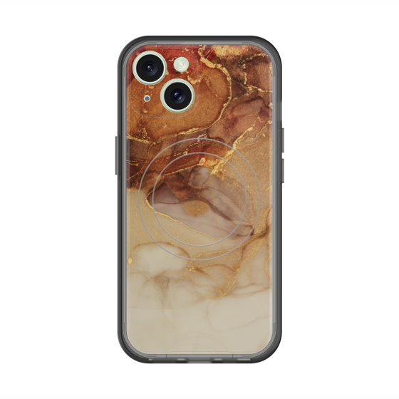 スリムプロテクションプレミアムケース with MagSafe［ Marble Brown ］