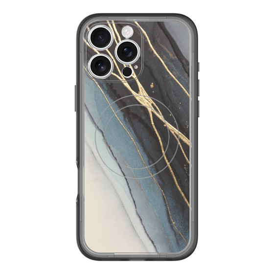 スリムプロテクションプレミアムケース with MagSafe［ Marble Black ］