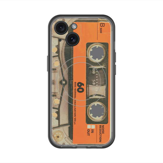 スリムプロテクションプレミアムケース with MagSafe［ RETORO CASSETTE TAPE - Skeleton Orange ］