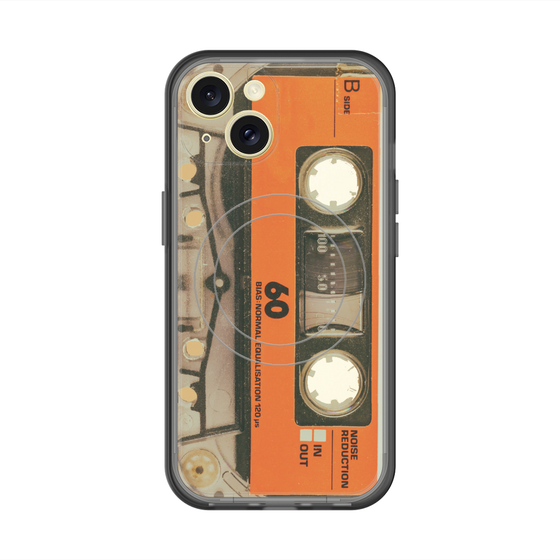 スリムプロテクションプレミアムケース with MagSafe［ RETORO CASSETTE TAPE - Skeleton Orange ］