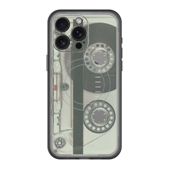 スリムプロテクションプレミアムケース with MagSafe［ RETORO CASSETTE TAPE - Skeleton Blue ］