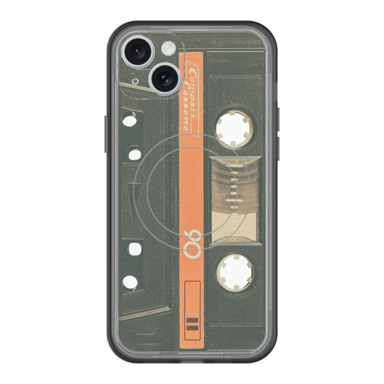 スリムプロテクションプレミアムケース with MagSafe［ RETORO CASSETTE TAPE - Opacity Black ］