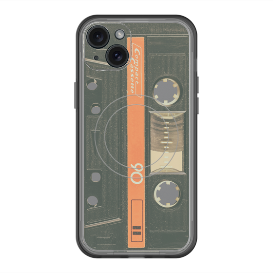 スリムプロテクションプレミアムケース with MagSafe［ RETORO CASSETTE TAPE - Opacity Black ］