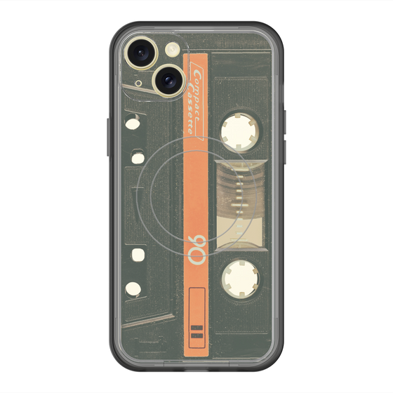 スリムプロテクションプレミアムケース with MagSafe［ RETORO CASSETTE TAPE - Opacity Black ］