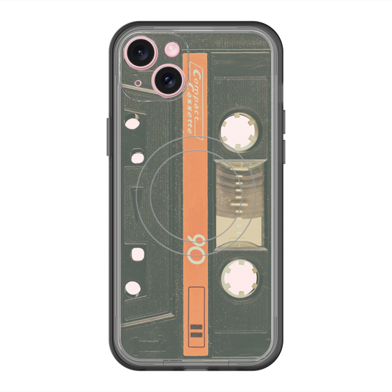スリムプロテクションプレミアムケース with MagSafe［ RETORO CASSETTE TAPE - Opacity Black ］