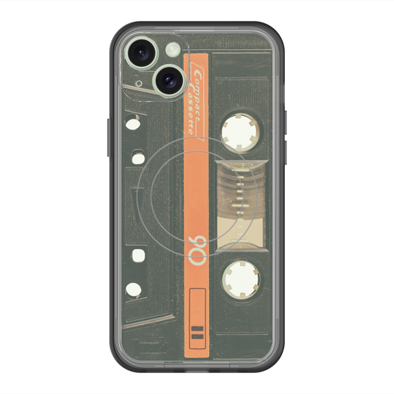 スリムプロテクションプレミアムケース with MagSafe［ RETORO CASSETTE TAPE - Opacity Black ］