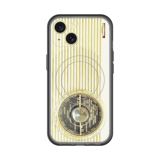 スリムプロテクションプレミアムケース with MagSafe［ RETORO RADIO - White ］