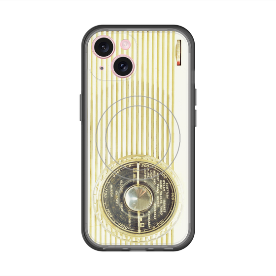 スリムプロテクションプレミアムケース with MagSafe［ RETORO RADIO - White ］
