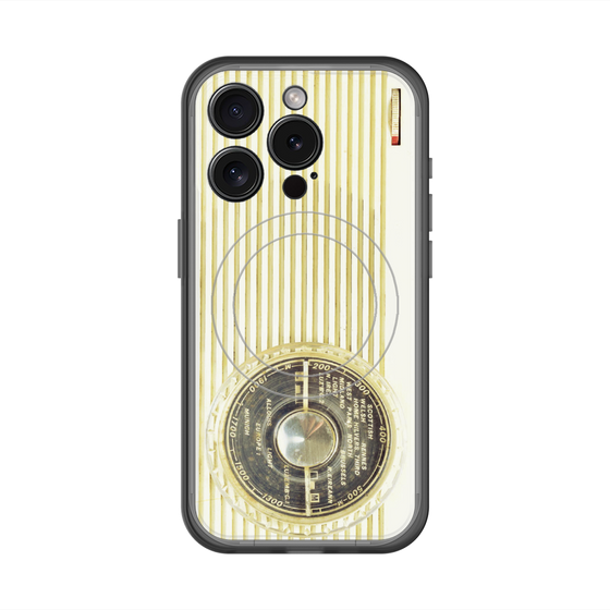 スリムプロテクションプレミアムケース with MagSafe［ RETORO RADIO - White ］