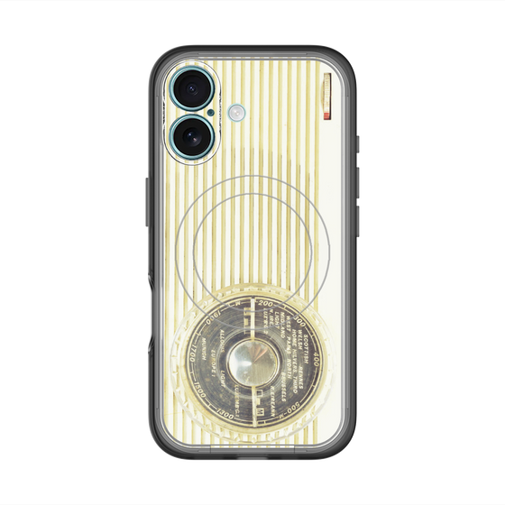 スリムプロテクションプレミアムケース with MagSafe［ RETORO RADIO - White ］
