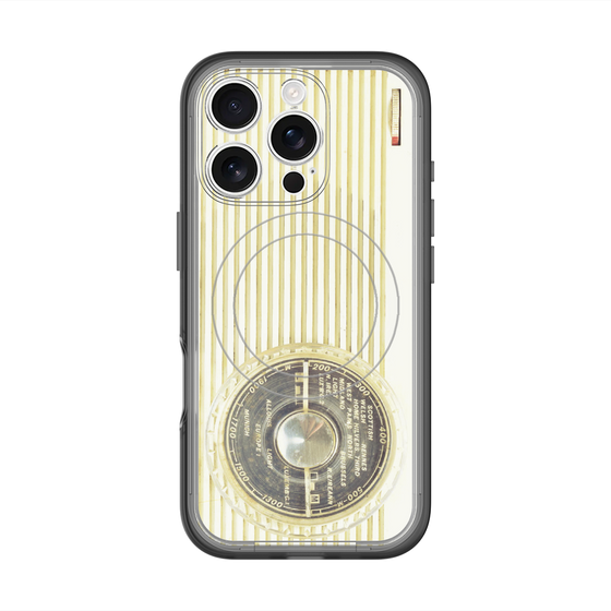 スリムプロテクションプレミアムケース with MagSafe［ RETORO RADIO - White ］