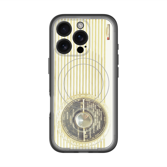スリムプロテクションプレミアムケース with MagSafe［ RETORO RADIO - White ］