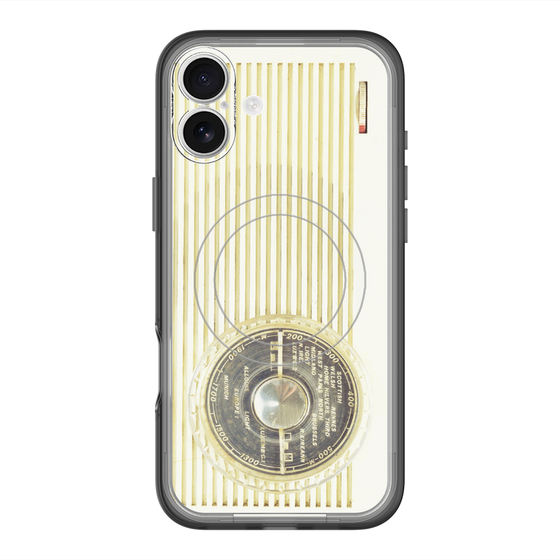 スリムプロテクションプレミアムケース with MagSafe［ RETORO RADIO - White ］