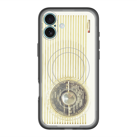 スリムプロテクションプレミアムケース with MagSafe［ RETORO RADIO - White ］